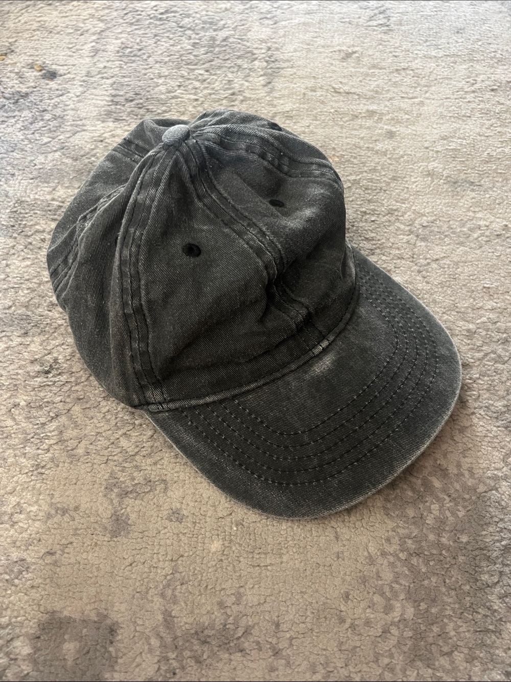 Women’s Washed Black Denim Cotton Baseball Cap